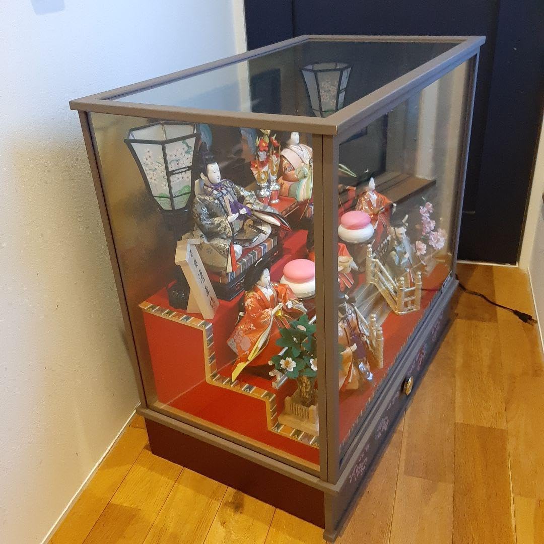 雛人形セット ガラスケース付き　三段飾り　七人飾り　お雛様　平安清玉作 雛人形セット ガラスケース付き 三段飾り 七人飾り お雛様 平安清玉作